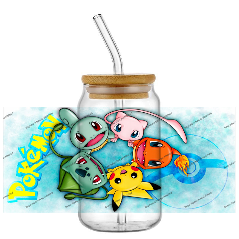 Pokemon pattern UV DTF cup wra - Rdta Tank Glass avaliação e preço