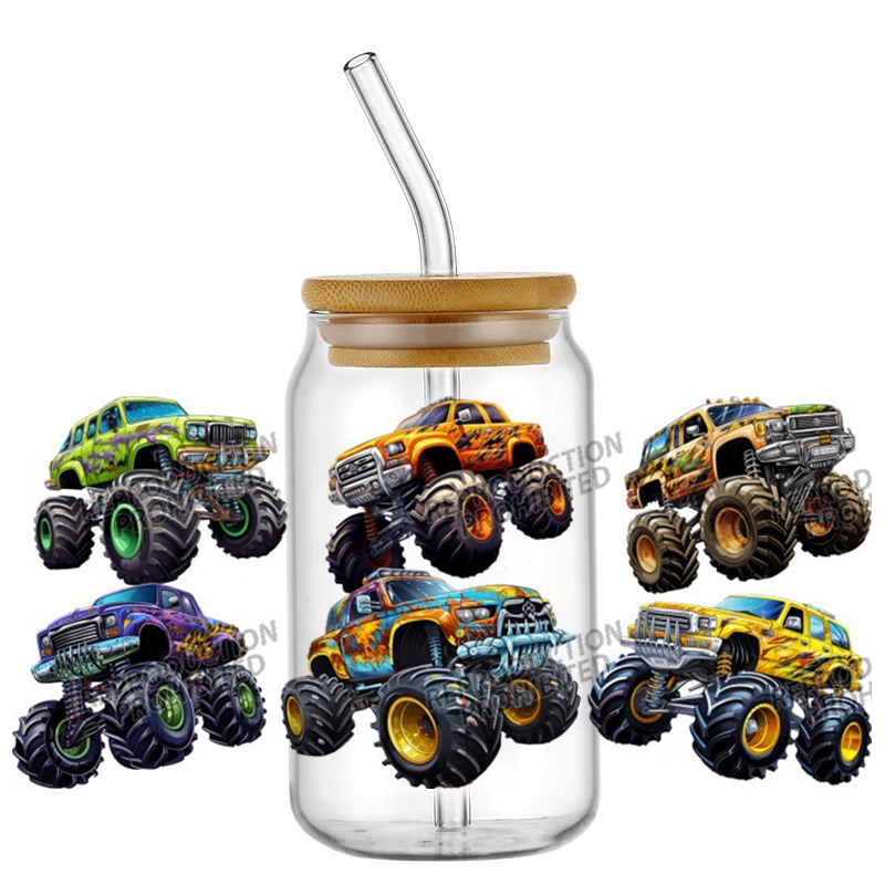 Monster Truck design UV DTF Wr - Rdta Tank Glass avaliação e preço