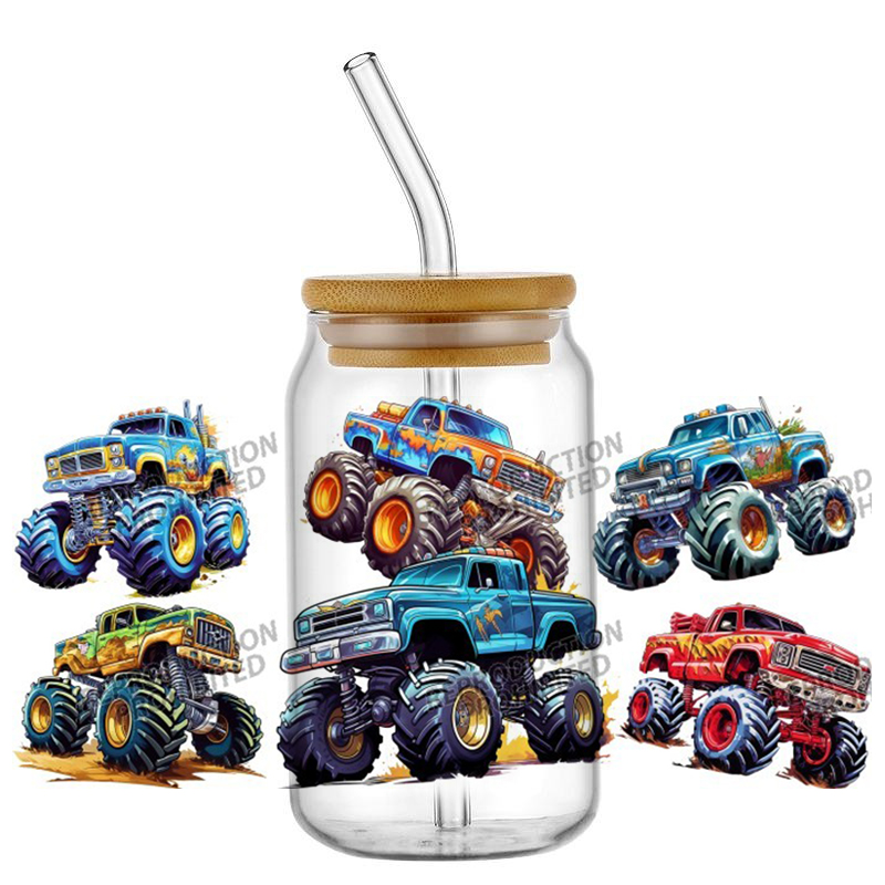 Monster Truck design UV DTF Wr - Rdta Tank Glass avaliação e preço