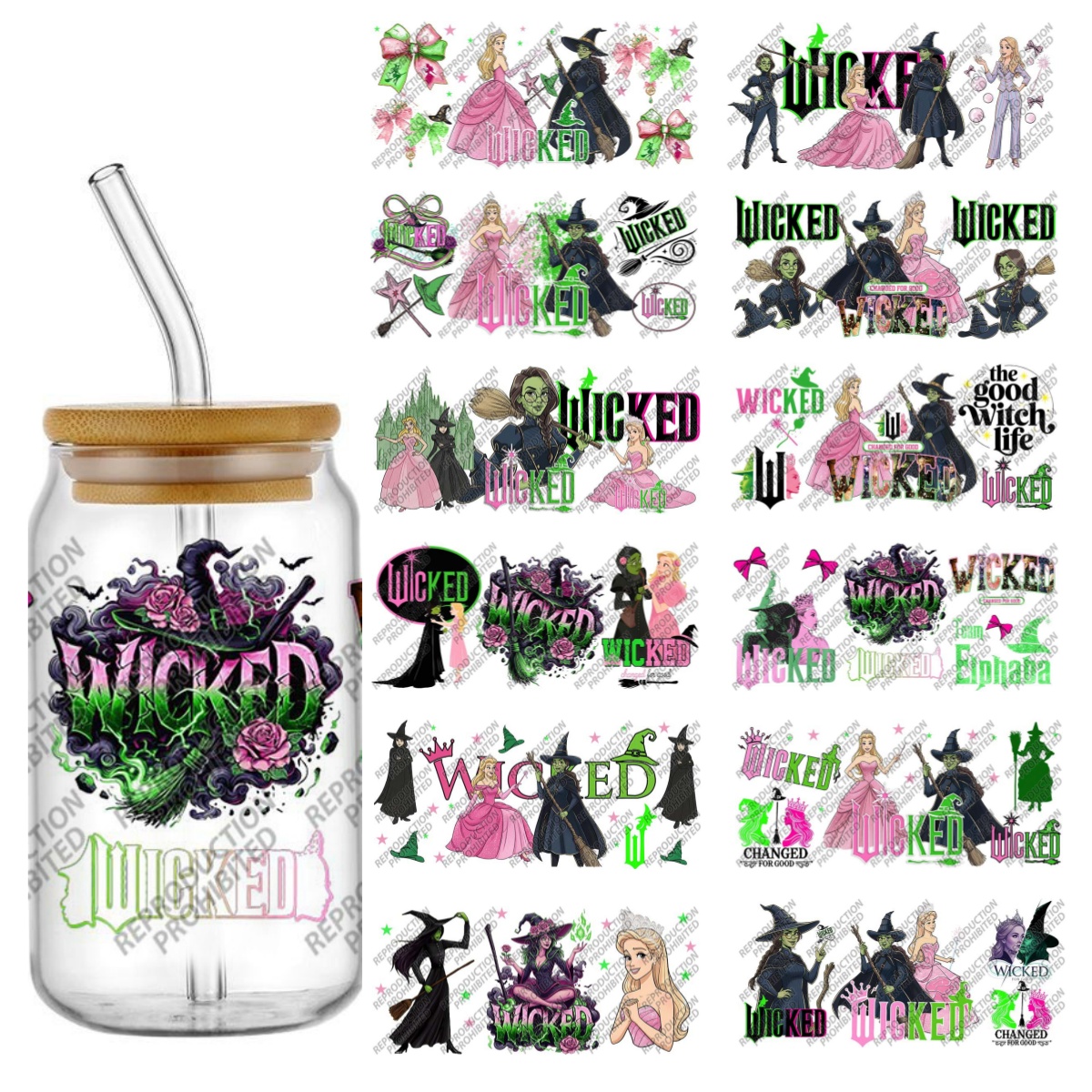 3D UV DTF Witch Bow Pattern cu - Rdta Tank Glass avaliação e preço