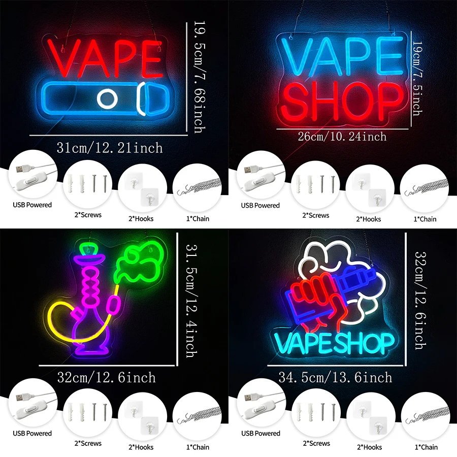 Vape Shop Neon Signs, Led Lett - Vaping Shop avaliação e preço