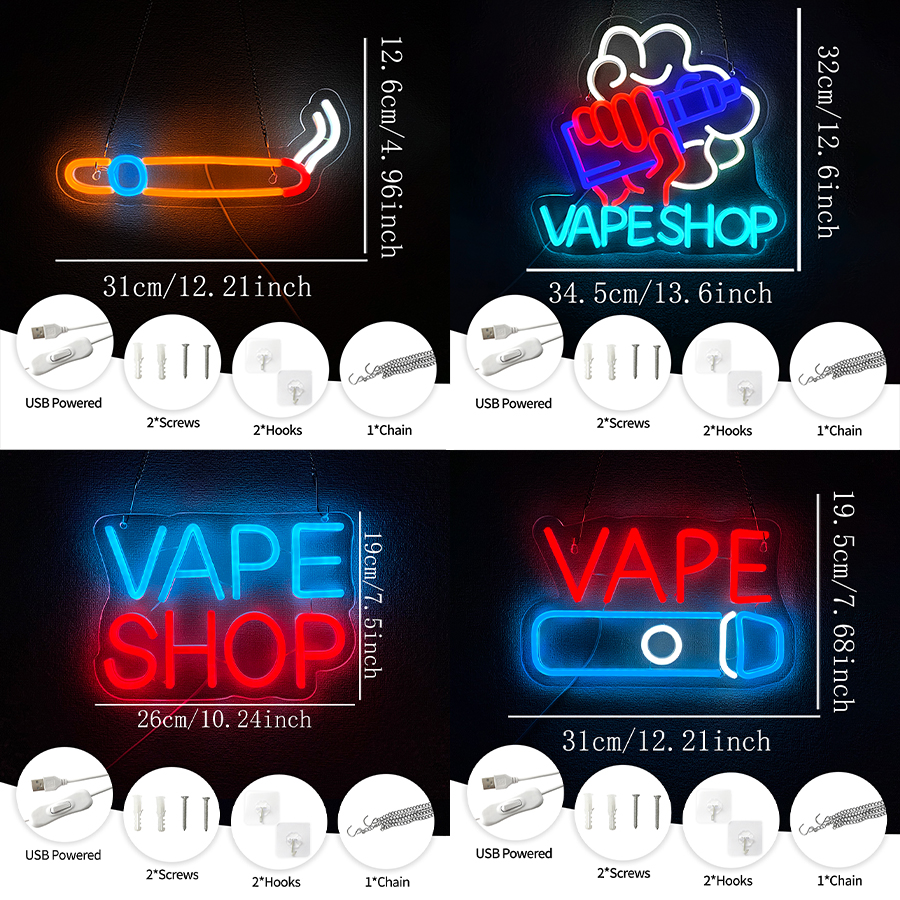Smoke Series Neon Sign For Wal - Vaping Shop avaliação e preço