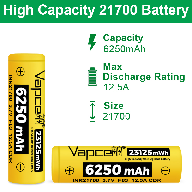 New Vapcell F63 21700 Battery  - Vape Battery 18650 avaliação e preço